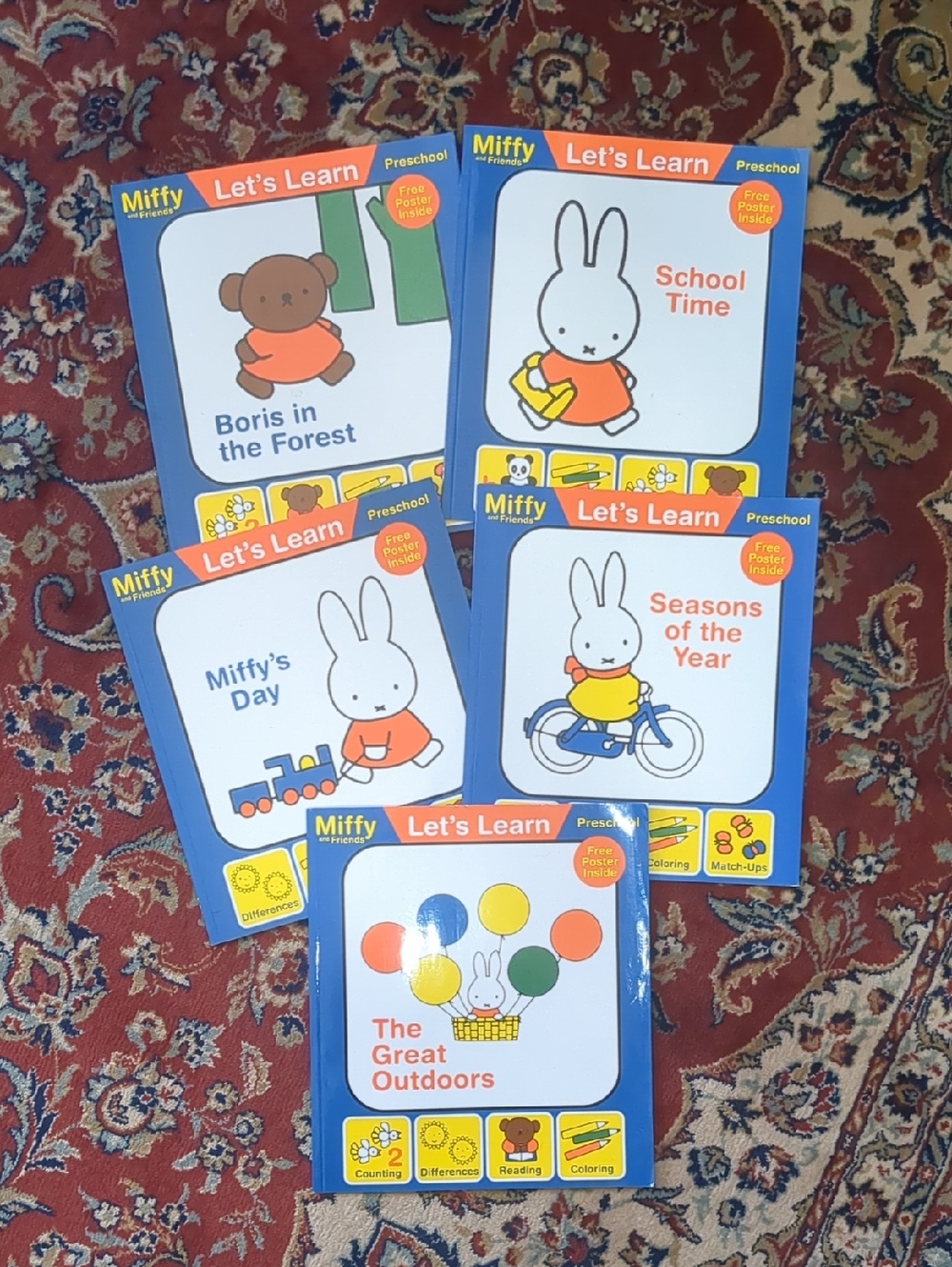 Miffy And Friends Let's Learn Activity Coloring Preschool 5 Book Set